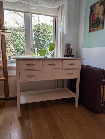 Witte Commode / Ladekast met 5 Laden en Open Vak