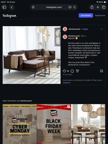 Dimehouse Gino 3-zits hoekbank velvet antraciet grijs zsm