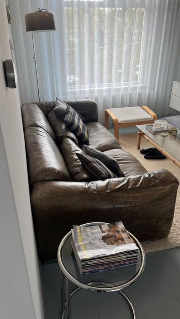 Groene leren bank - gratis afhalen