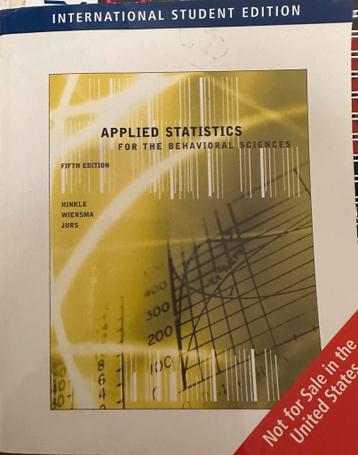 Applied statistics for the behavioural sciences GRATIS