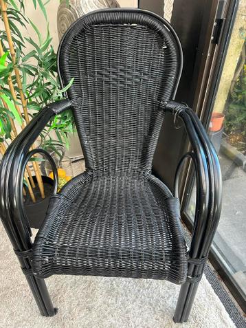 Zwarte rotan stoel - Gebruikt