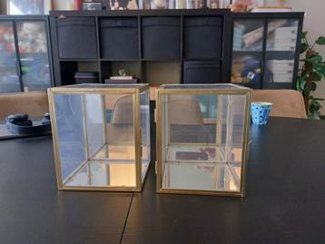 2x Gouden Doorzichtige Boxen Wanddecoratie Ikea
