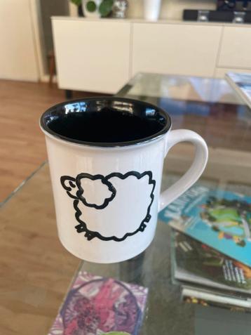 Leuke mok met schaap - Wit met zwart