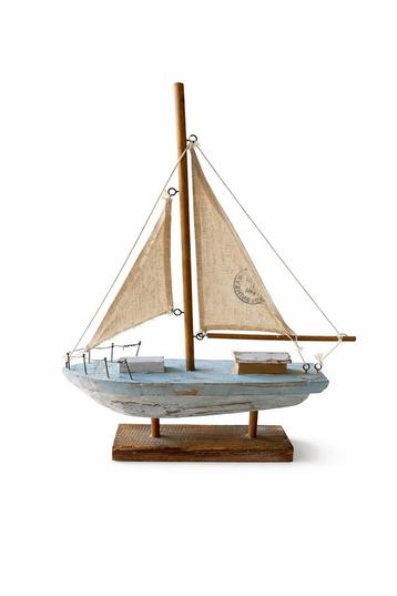 Decoratief houten zeilbootje – vintage look