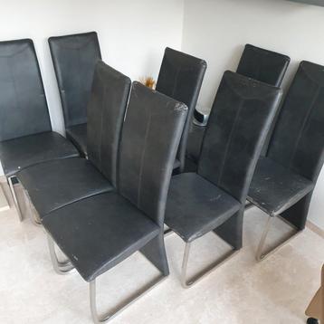 8 eetkamerstoelen kunstleer keet/clubhuis/mancave/klushuis