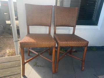Set van 2 rotan stoelen - bruin