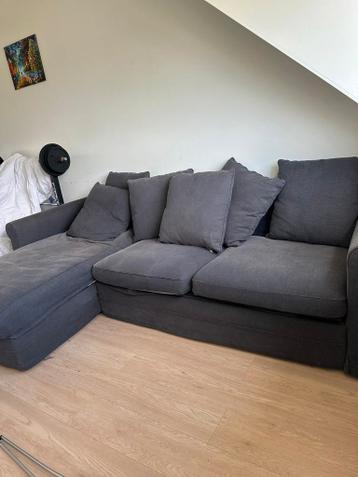 GRÖNLID slaapbank met chaise longue, Sporda donkergrijs