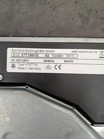 Siemens ET715601E Keramische Kookplaat - Gebruikt