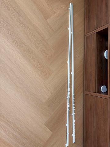 2x Gordijnrails 165cm met plafondbevestiging