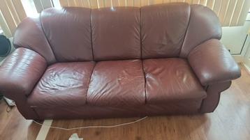 2-delige lerenbank (3+2 zits)