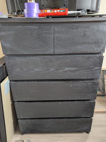 Gebruikte IKEA kast met 6 lades - Zwart