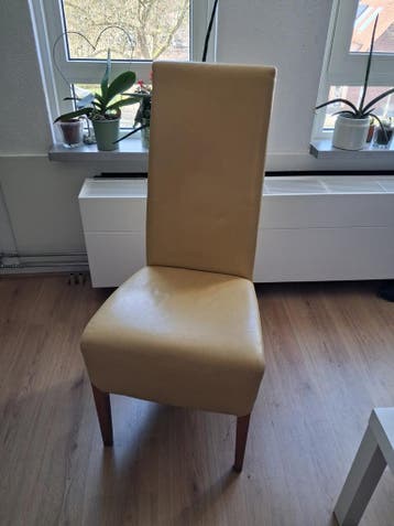 6 gele eetkamerstoelen