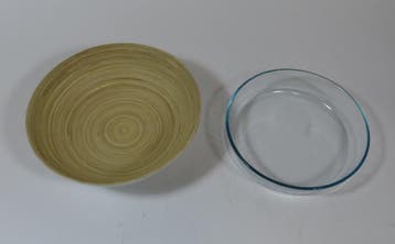 Glazen oven schaal + Ikea Slaschaal