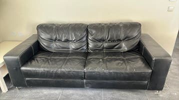 Gratis echt leren 3 persoons bank