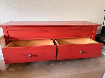 Rode Tv meubel / speelgoed kast IKEA Hemnes