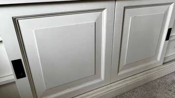 Landelijke TV meubel Ecru met schuifdeuren en  4 laden