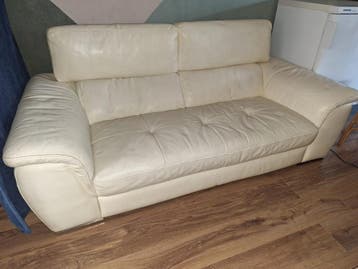 Leren bank leer met verstelbare hoofdkussens