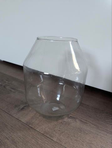 Glazen vaas, rond, doorzichtig, 26 x 19 cm - Gratis afhalen!