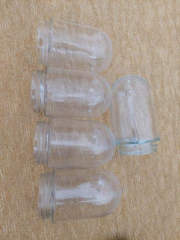 Glazen lampenkappen 17 cm hoog doorsnede 10 cm