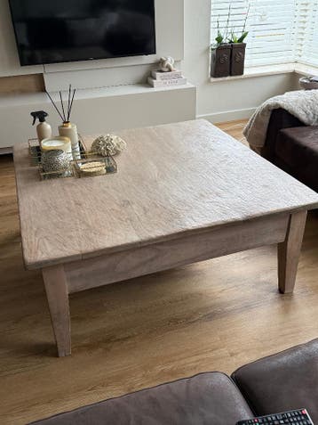 Gratis afhalen Massief houten salontafel met lades