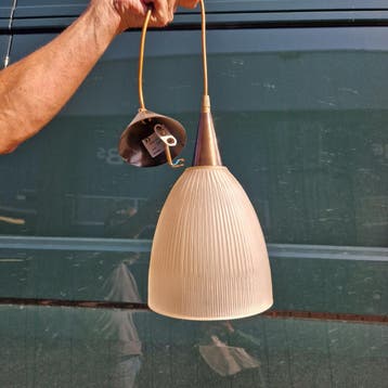Hanglamp brons melkglas RUILEN