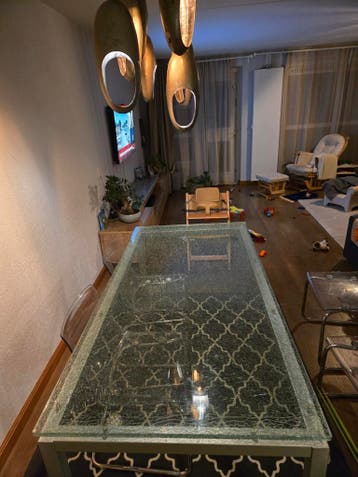 Glazen eettafel 90x180cm - Gratis af te halen