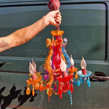 Gekleurde kroonluchter, hanglamp