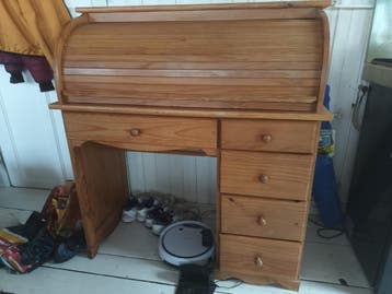 Massief houten secretaire