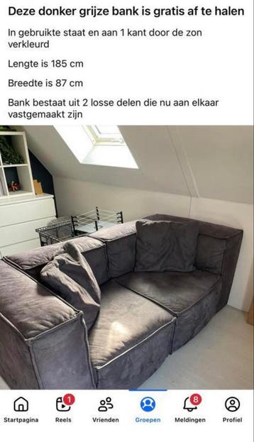 Donkergrijze 2-persoons bank