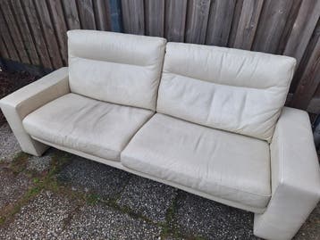 Comfortabel bankstel - 2-zits banken in crème leer