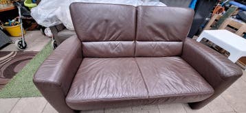 Inhouse lederen 2 zits bank ( GRATIS )