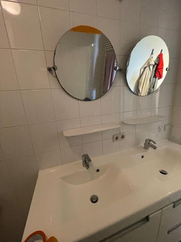 Dubbele ronde badkamer spiegels