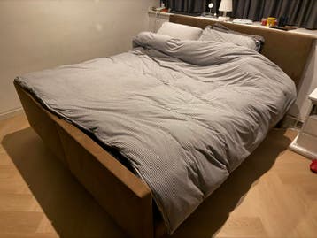 Boxspring ONDERSTEL 180x200 alcantara donkerbruin