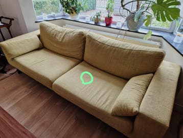 Mosterdgele 3-zits bank