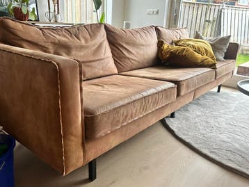 Driepersoons bankstel | Bruin leder