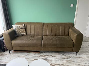 Leuke olijfgroene bank - Vandaag of morgen ophalen!