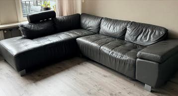 Gratis afhalen: Ruim lederen hoekbankstel (260x205 cm)
