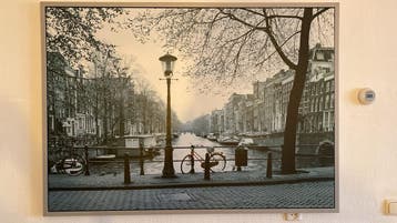 Canvas schilderij Amsterdamse gracht