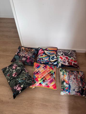 Set van 6 kussens met verschillende prints