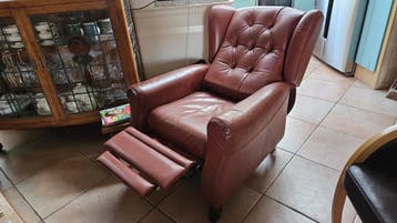Leren relax fauteuil met voetensteun