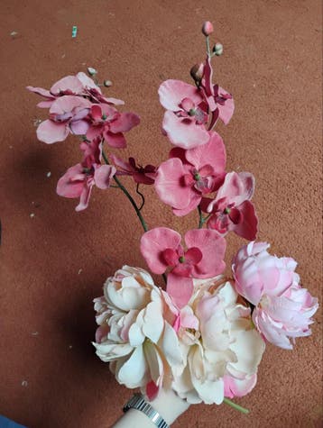 roze kunstbloemen 4 stuks