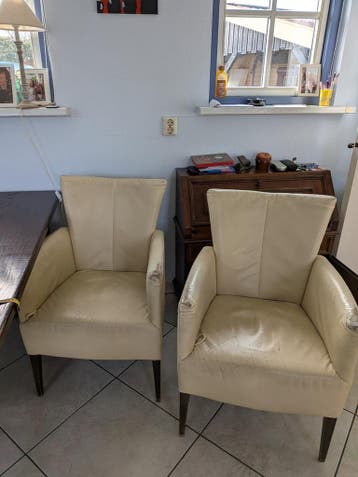 GRATIS leren eetkamerstoelen