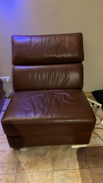 Bruine leren fauteuil - Comfortabele zit