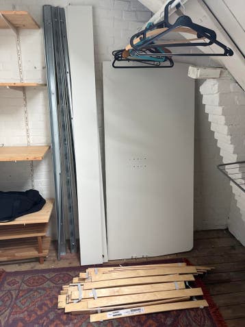 Wit tweepersoonsbed 160x200cm met lattenbodem