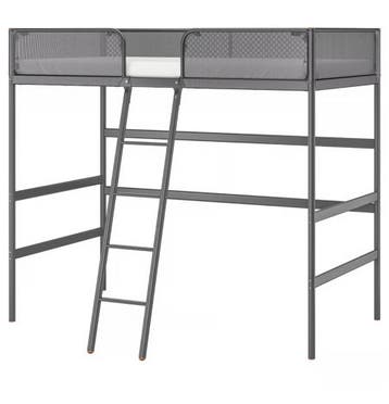 Ikea Grijze hoogslaper, licht beschadigd