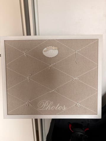 Fotobord met linnen en witte lijst