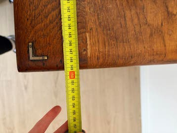 Houten kaptafel met spiegel