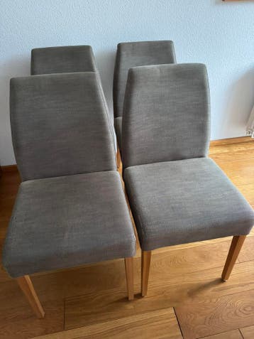 Eetkamer stoelen 4 stuks, taupe kleurig stof