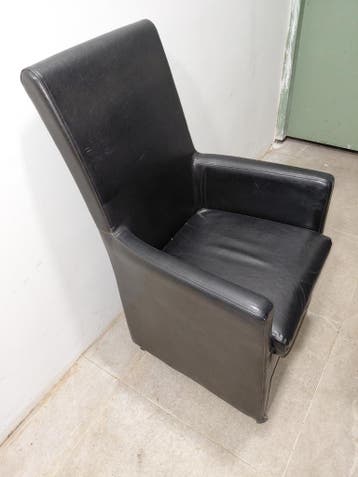 6x gratis leren eetkamerstoelen