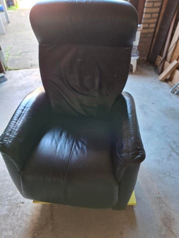 Verstelbare Relax Stoel - Zwart Leer